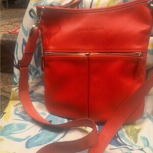 Stylish Red Leather Crossbody Bag
